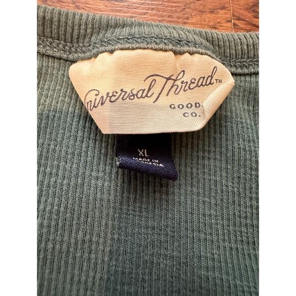 Universal Thread Women's Green Ribbed Henley Tank Dress XL Minimalist Style - Picture 4 of 7